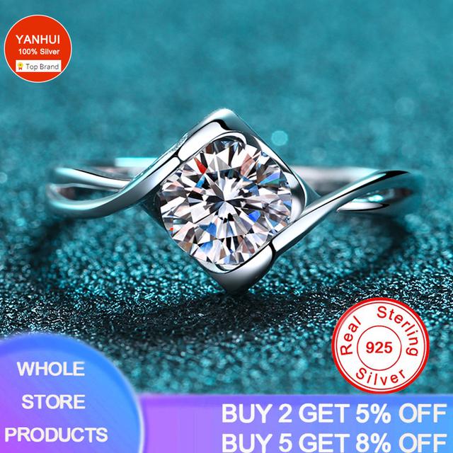 925 Sterling Silver Color Natural Zirconia Diamond Wedding Band White Gold Fashion Jewelry for Women