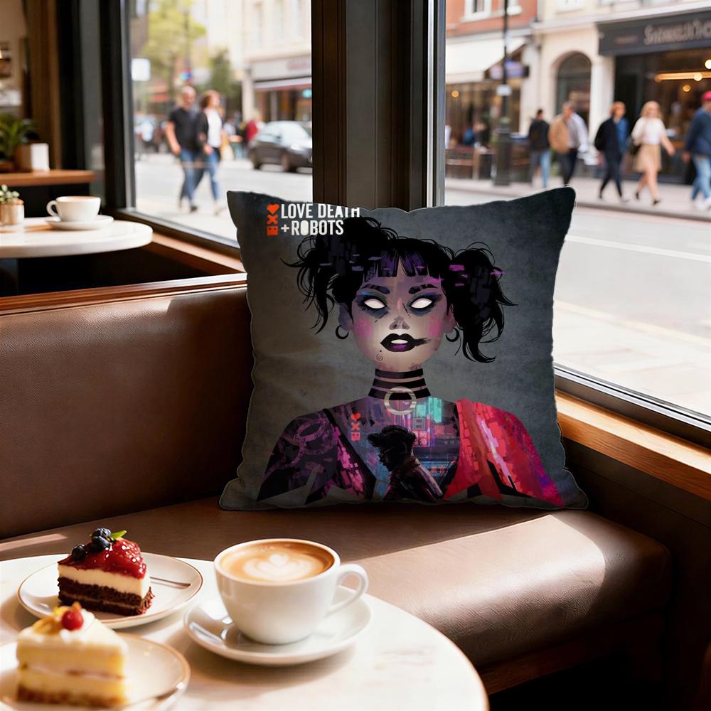 

Animation Love Death Robots Cushion Cover Decorative Cushions Covers Cover Sofa 50x50 Pillow 4 Piece 45x45 40x40 Pillowcase 30X30cm