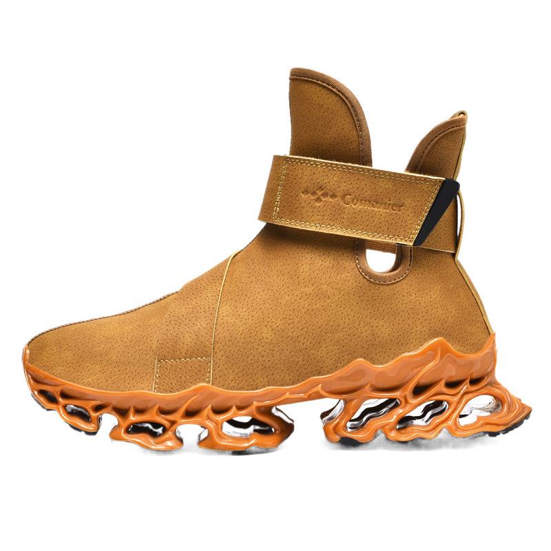 Large size autumn and winter new high-top velvet blade microfiber leather Martin boots men's leather boots cotton boots