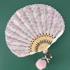 Chinese-Style Women's Qipao Lace Folding Fan - Portable Summer Dance Fan