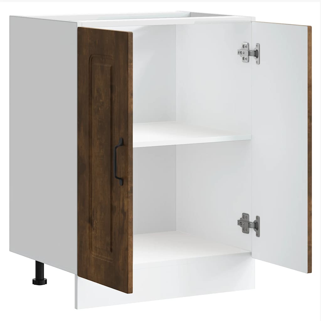 Kalmar Kitchen Base Cabinet In Smoked Oak Finish 60 X 46 X 81.5 Cm