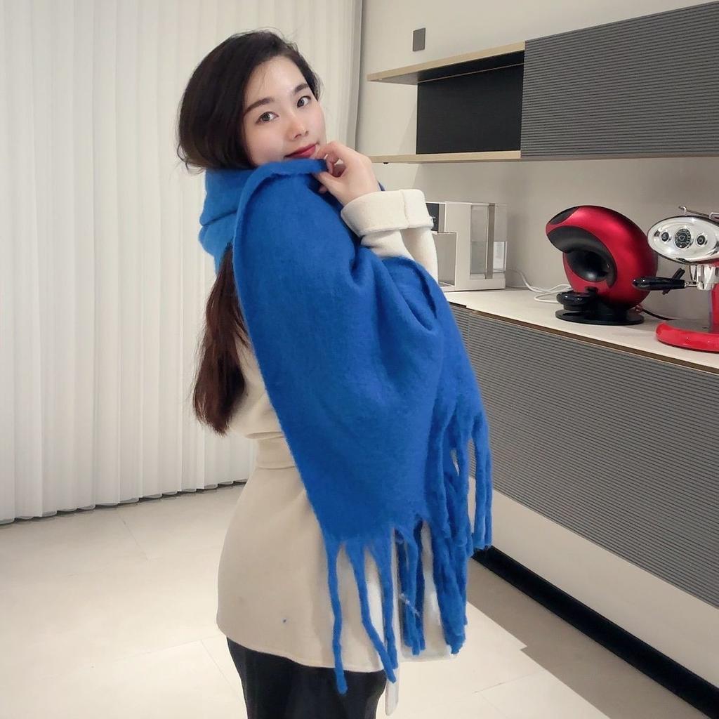 Autumn and winter new Maillard imitation cashmere plaid scarf women's winter senior sense versatile shawl thickened warm scarf