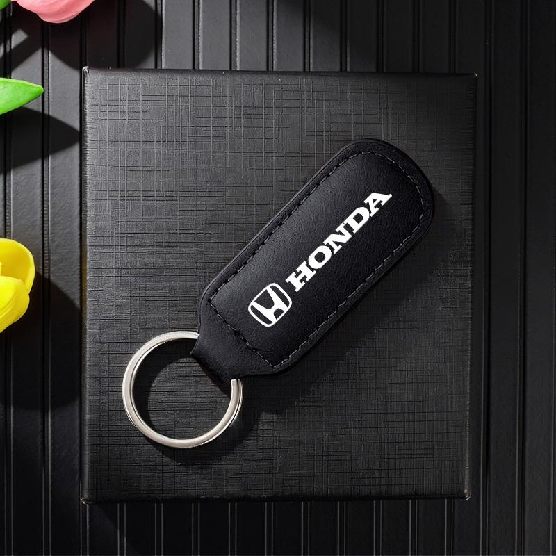 High Quality Leather Car Keychain Keyring Pendant Accessories For Honda Mugen TypeR Jazz Insight Freed Fit CRV Civic Accord City RG0