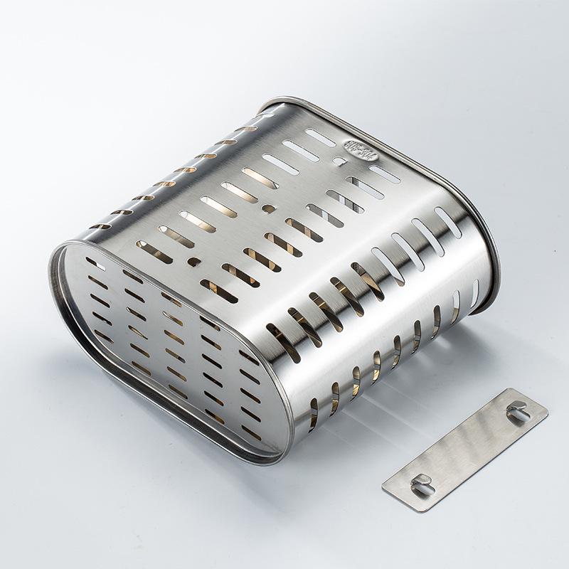 Stainless Steel Chopstick and Utensil Holder, Wall-Mount, Punch-Free