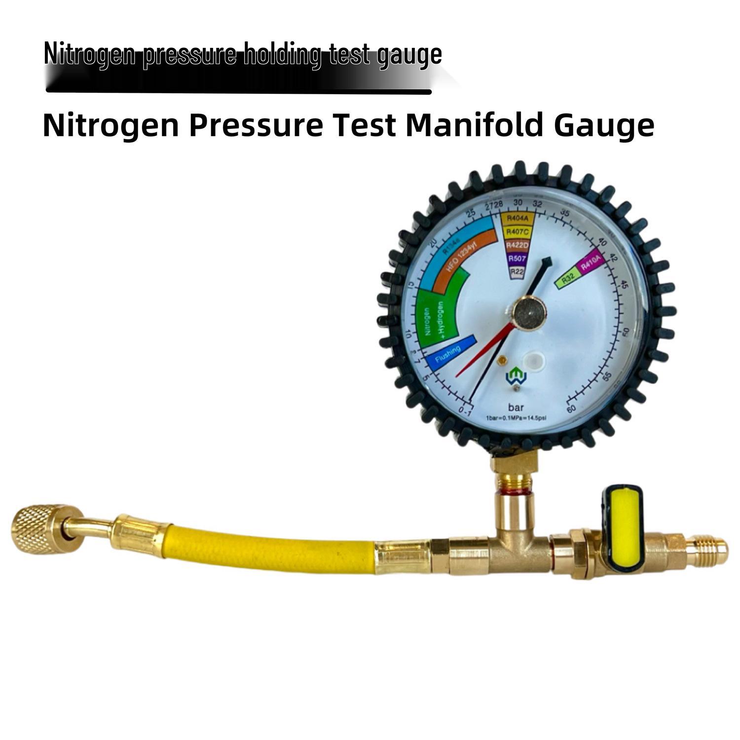 

Nitrogen Pressure Gauge for AC Leak Detection, 60kg Pressure Test for Refrigerators and Air Conditioners