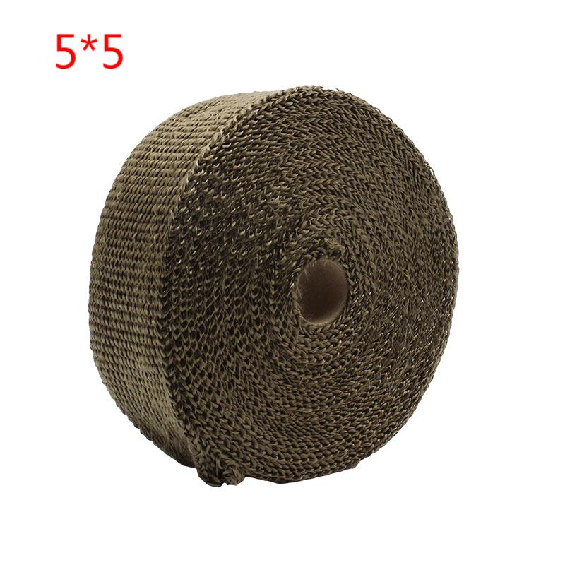 Motorcycle Muffler Thermal Tape Exhaust Band Heat Wrap Fiberglass Heat Shield Insulation With Stainless Ties 5CM*5M Termotape 5x5m Titanium