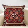 Bohemian Check Pattern Cushion Cover Natural Linen Organic Fabric DoubleSided Printing Room Sofa Decor Pillow Case