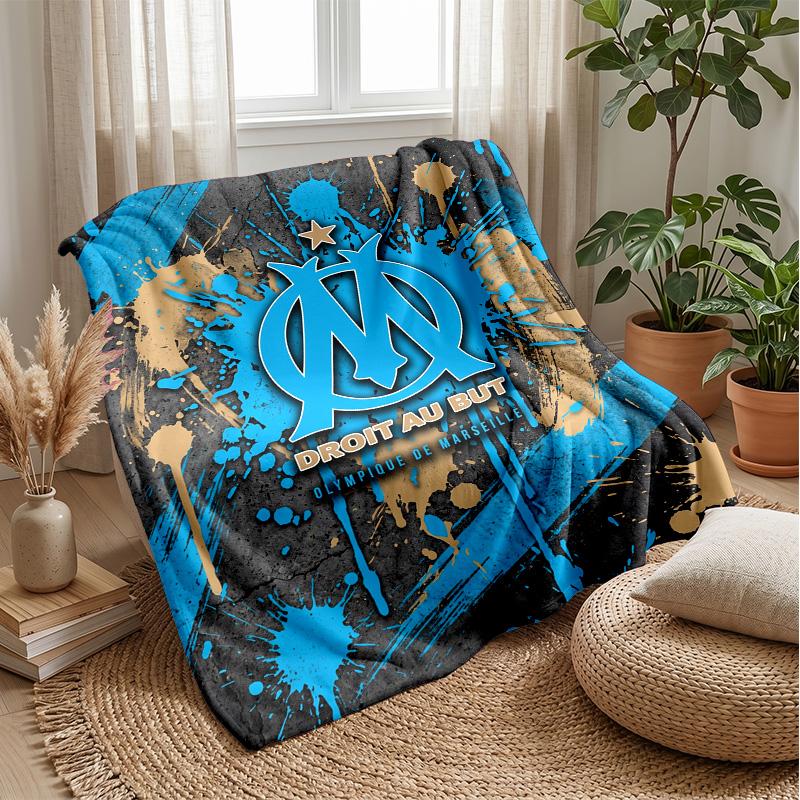 Olympique Lyonnais FC Soft Flannel Fleece Blanket Lightweight Cozy Warm Throw Blanket For Sofa Bed Home Decor