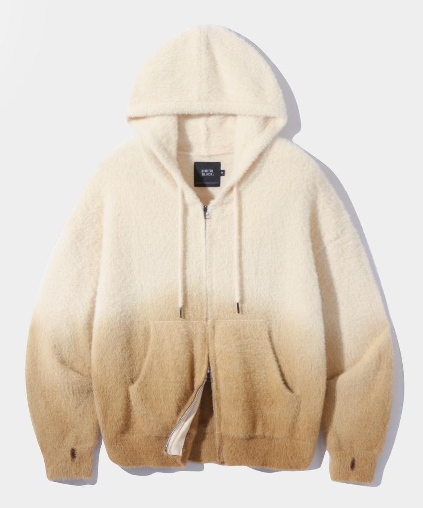 Dimiteulibeullaeg 2Way Essential Gradient Hairy Zip-Up Hoodie_Oatmeal