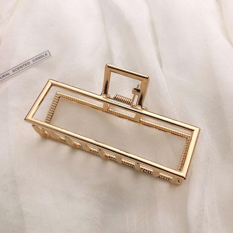 New Women Elegant Gold Hollow Geometric Metal Hair Claw Vintage Crab Hair Clips Headband Hairpin Fashion Hair Accessories