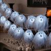 Halloween LED Ghost String Lights Flickering Pumpkin Lights Hanging Decoration Pumpkin Indoor/Outdoor Halloween Porch Decor