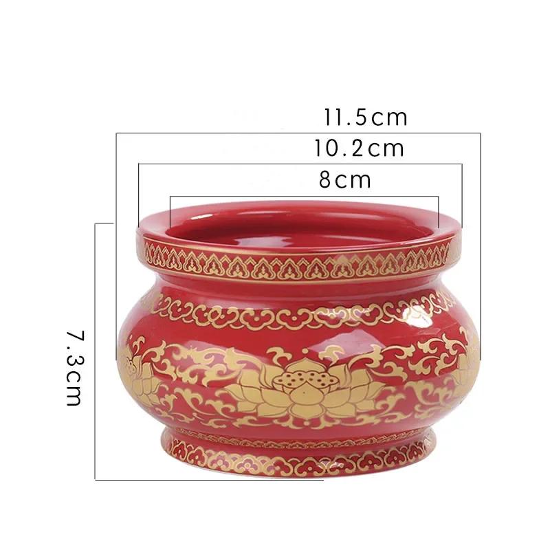 Chinese Traditional Ceramic Incense Burner Ornaments Guanyin Worship Incense Burner Decoration Feng Shui Buddha Hall Supplies