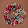 Factory Christmas Wreath Door Hanging Decorative Vine Snowfall for Mall Entrance Stair Handrail Pendant Bell Artificial Flower