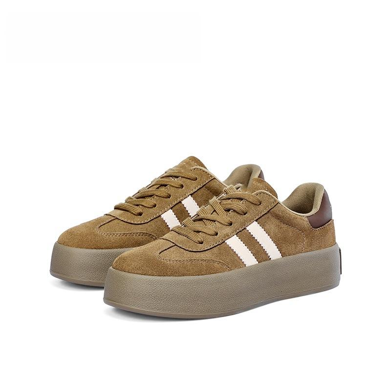 

женские повседневные спортивные туфли на толстой подошве весна и осень новая студенческая универсальная немецкая тренировочная обувь на шнуровке Forrest Gump женская обувь 39 хаки