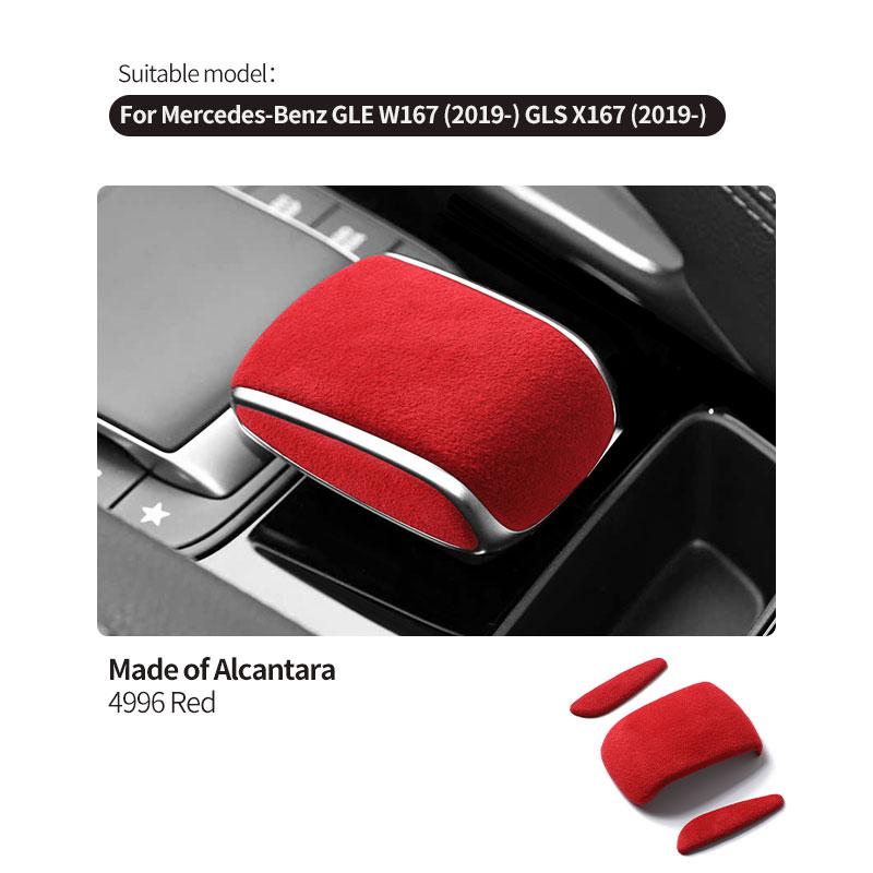 Made of Alcantara For Mercedes-Benz GLE W167 GLS X167 Gear Shift Knob Boot Cover Trim Stickers Car Lnterior Tuning Accessories