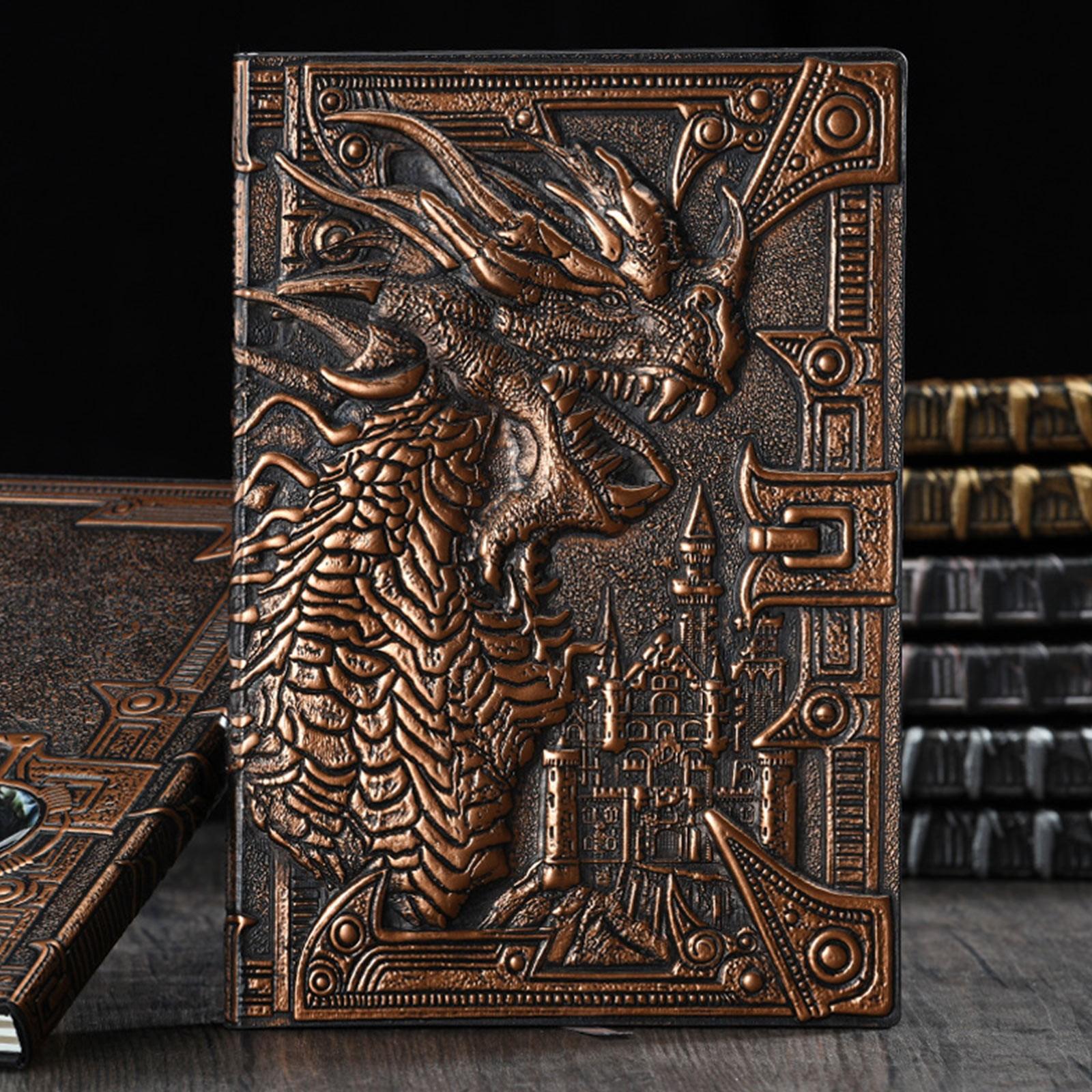 

3D тисненый летающий дракон дневник для записей блокнот в твердом переплете ручной работы ежедневник, путевой дневник блокноты для записей, подарок для мужчин и женщин One Size красный