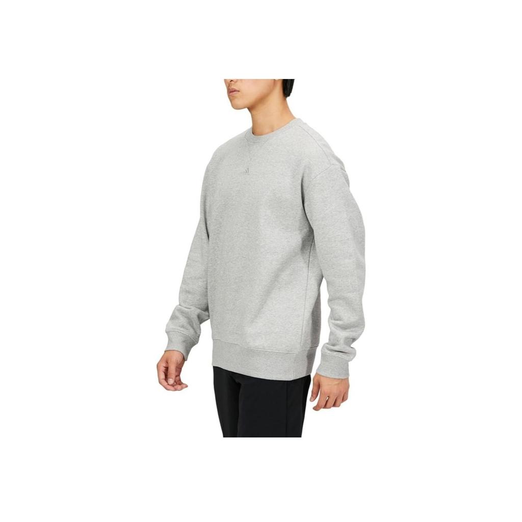 adidas Solid Color Crew Neck Pullover Long Sleeve Sweatshirt Men Sweatshirt Gray IJ6902