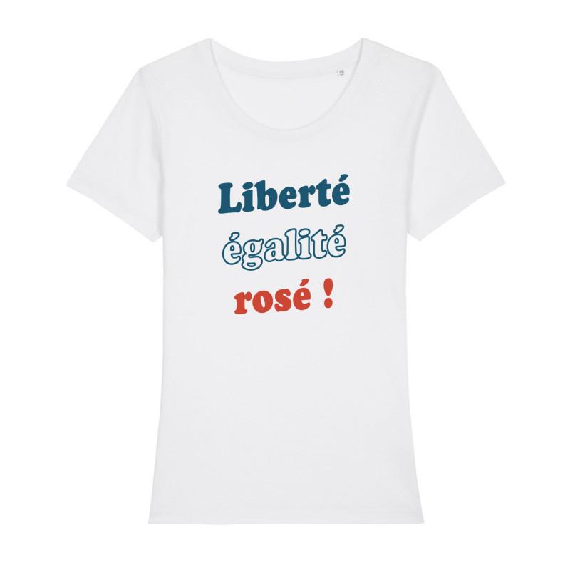 T-shirt Femme - LIBERTÉ ÉGALITÉ ROSÉ S blanc