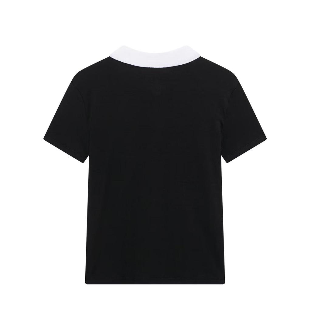 TAOP&ZA Spring/Summer Women's Polo Collar Short Sleeve Knit T-Shirt