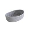 Gray Cotton Woven Desktop Miscellaneous Storage Basket For Cosmetics Snacks Hand Woven Storage Basket For Boat Shaped Clothing S