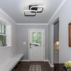 LED Ceiling Light Fixture 4500K Modern Black Square Close to Ceiling Lamp for Bathroom Bedroom Kitchen Balcony Stair Hallway Lighting