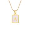 Modern Style Letter Necklace Stainless Steel Texture Pendant Necklace White Square Card Jewelry for Fashion Enthusiasts