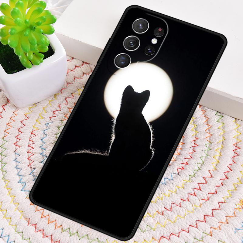 Anime Mond Katze Handyhülle für Samsung Galaxy note 10 pro S26 Ultra S23 S24 FE S25 S21 S22 PLUS stoßfeste Hülle
