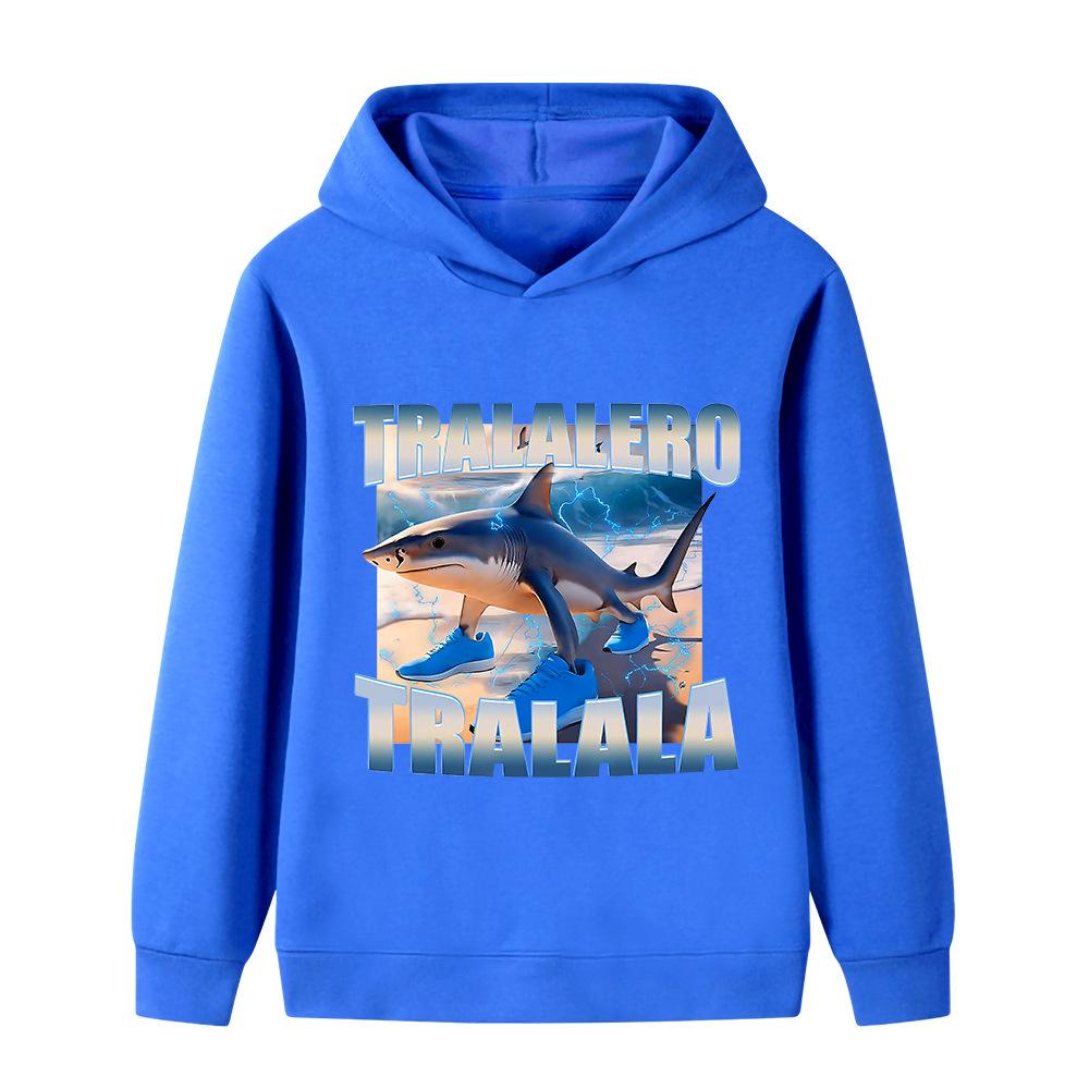 Fun Cartoon Shark Cute Children's Clothes Autumn and Winter Girls Boys Outdoor Sports Warm Pullover
