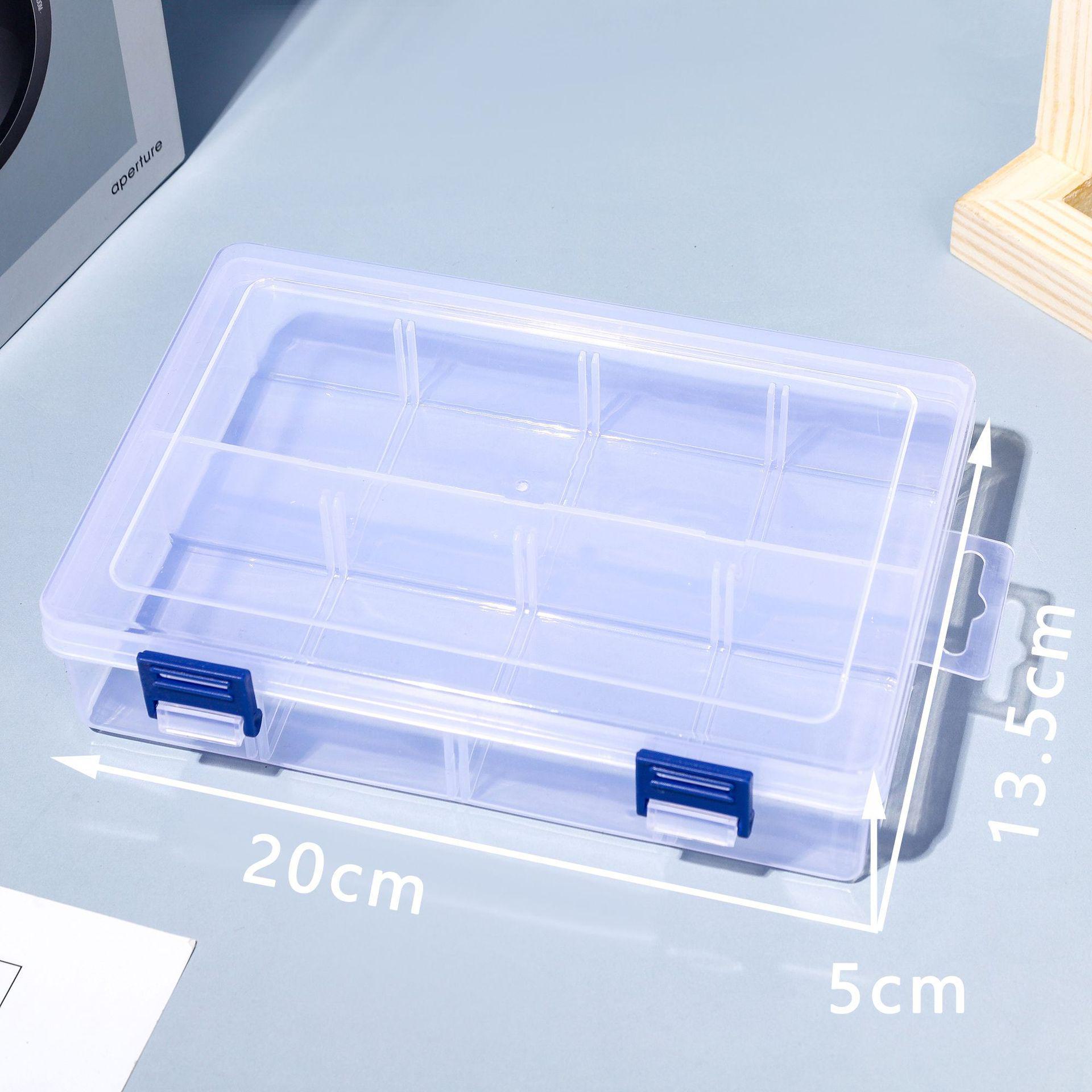 

Синий пластиковый ящик для хранения электронных компонентов - небольшой прозрачный органайзер для инструментов, винтов и деталей. 20*13.5*5cm синий