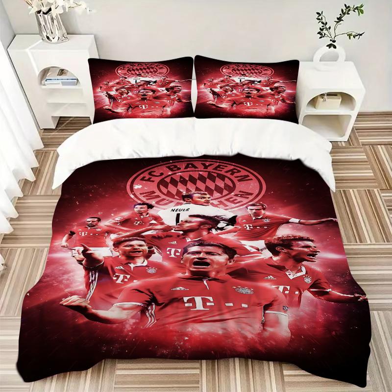 3 Stück Bayern München Legenden Bettwäsche-Sets Für Alle Größen Neu 3D-Druck Bettbezug Bettdecke Bettbezug Kissenbezug Schlafzimmerdekoration