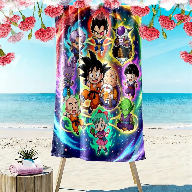 Son-Goku Print Beach Towel, Large Soft Quick Dry Towel for Beach Camping Swimming