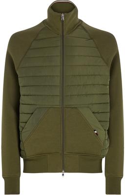 Mixed Media Zip-Thru Winter Sweatshirt (MW0MW32686) Green Color