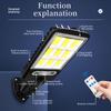 Intelligent LED solar light outdoor sensing wall light 3-mode light control decorative garden safety lighting suitable for courtyards and villas
