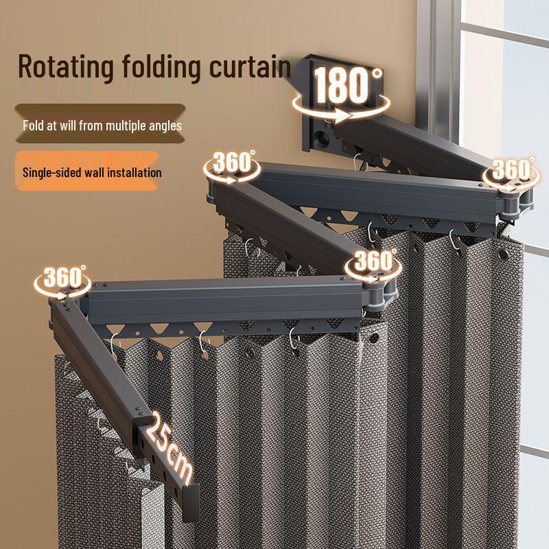 

Багатофункціональна водонепроникна складана шторка для душу без свердління та штанга для сушіння одягу Beige High Temperature Curtain + Hooks + White Rod