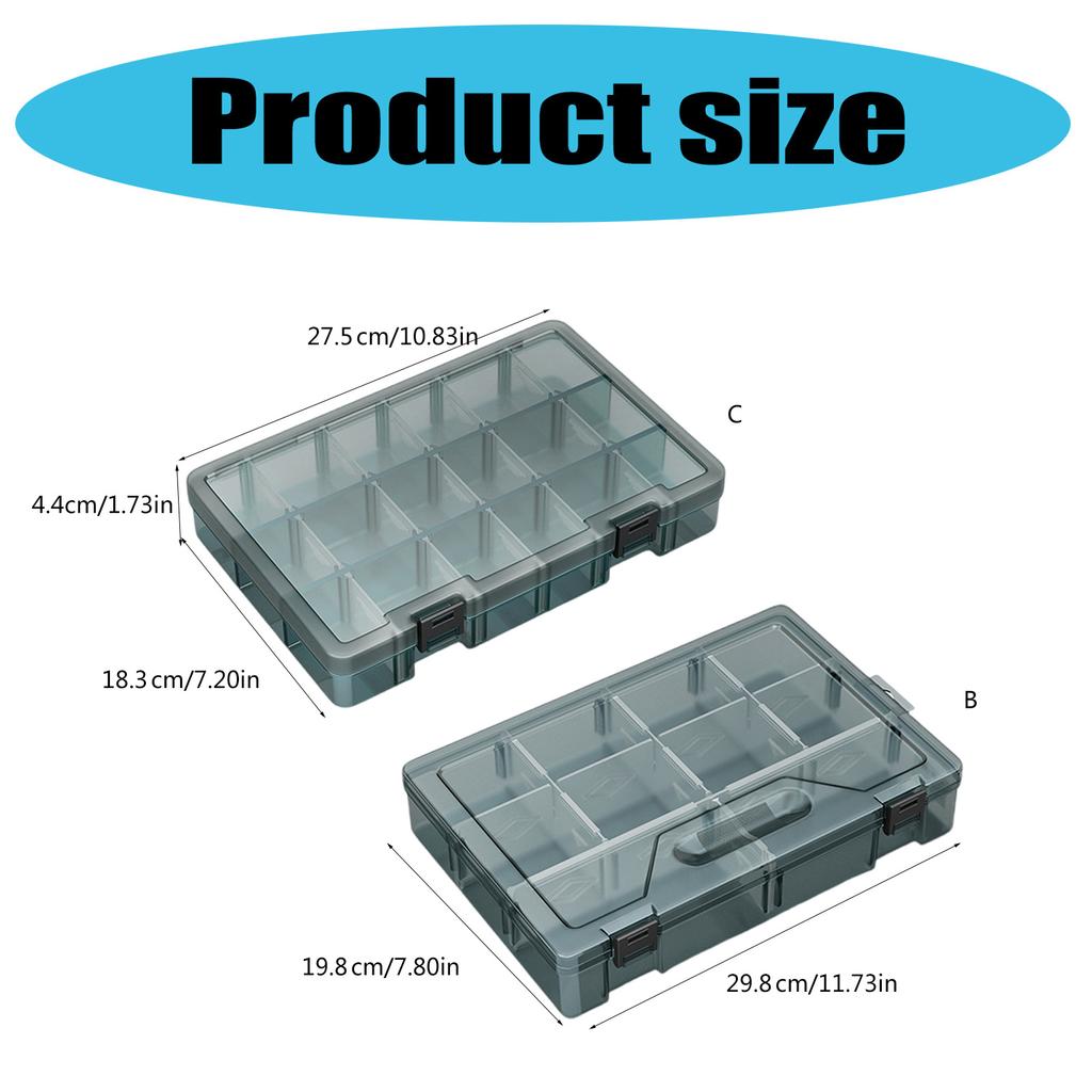 Plastic Tool Parts Box Storage Screw Box Tool Classification Electronic Drill Bit Accessories Thickened Grid Box