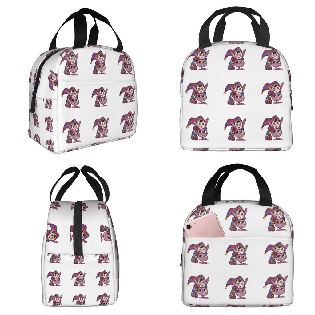 Pomni Tadc Jax Der Erstaunliche Zirkus Isolierte Lunchtasche für Kinder Schul-Kühltasche Thermische Lebensmittelbox Tragetasche Lunchboxen Behälter