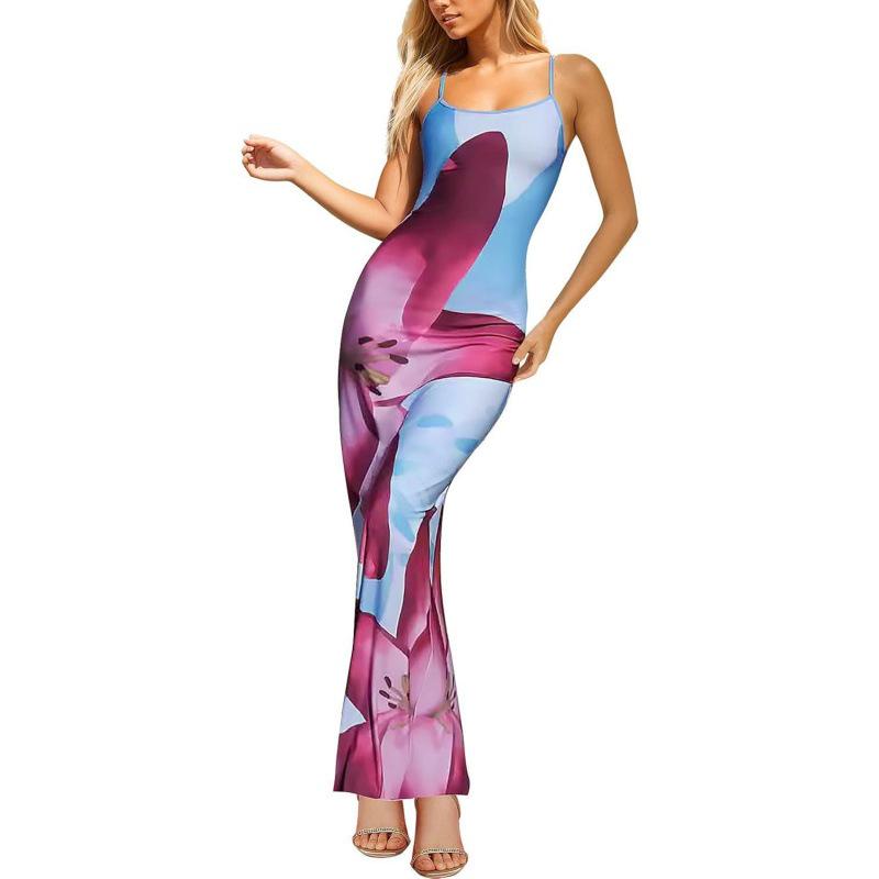 Sexy bedrucktes Spaghettiträgerkleid im europäischen und amerikanischen Stil - Heißer Verkauf im Frühling/Sommer