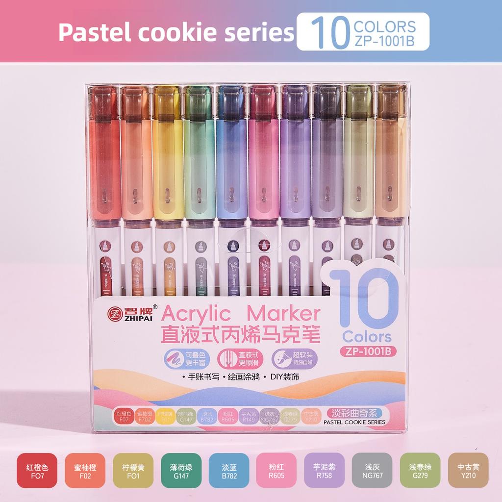 120/10 Colors Direct Liquid Acrylic Paint Pens Brush Marker for Rock Painting Stone Glass DIY Art Supplies Stationery PK LANGUO
