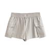 Fashion Style Summer Fashion Trends Stretch Pocket Decoration Tooling Style Gray Nylon Blend Shorts 7901437
