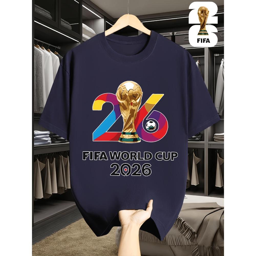 2026 USA-Canadian Cup, FIFA Football-themed Fun Print Men's Short-sleeved T-shirt, Fashionable and Trendy Summer Top, a Must-have for Football Fans,