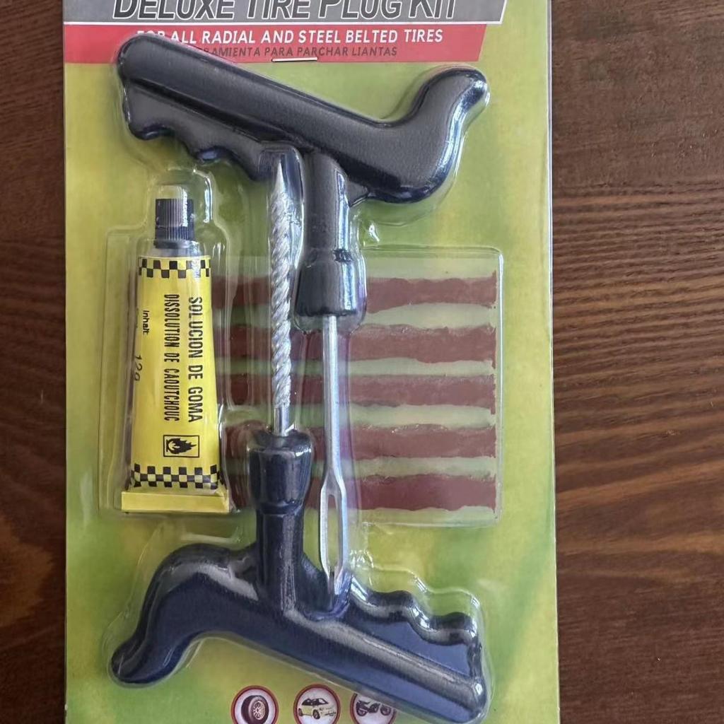 Emergency Tire Repair Kit for Cars & Motorcycles - Vacuum Tool & Quick Glue Strips