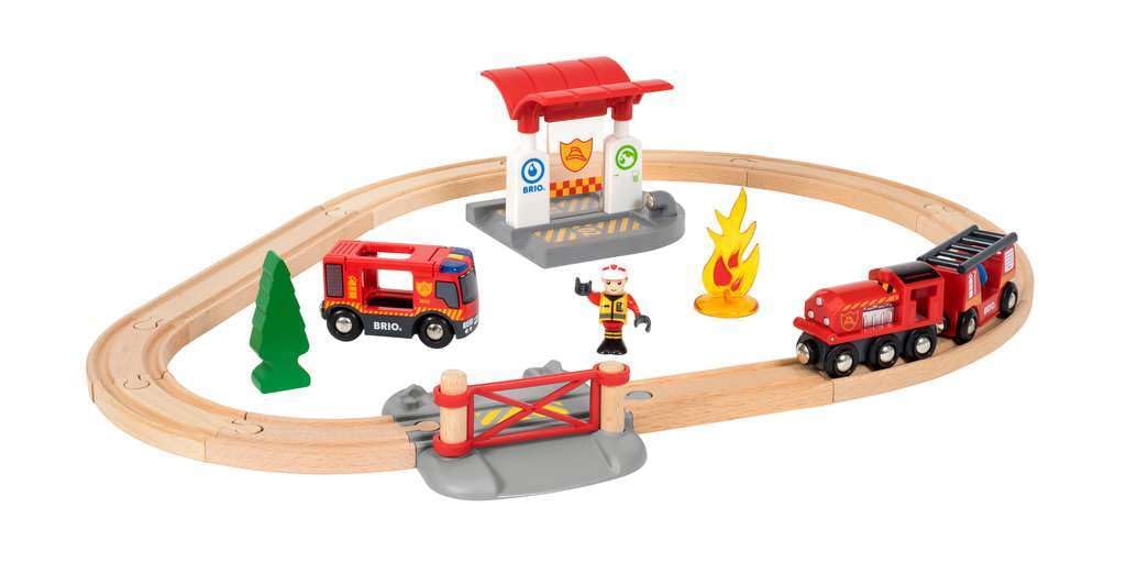BRIO Wooden Rail Educational Toy Fire Rescue Set (Ages 3+) 33815 Birthday, Christmas, Gift, Indoor Play, Boys, Girls