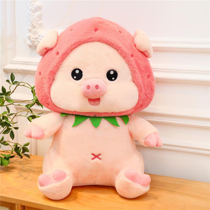 Super Cute Strawberry Pig Plush Toys Children's Sleeping Pillow Activity Souvenir Healing Office Doll