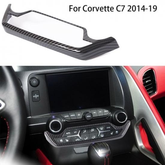 ABS Carbon Fiber Interior AC Mode Button Frame Cover For Corvette C7 2014-19