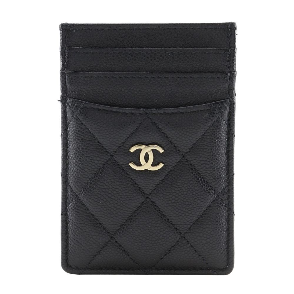 CHANEL Matelasse Card Case AP3595 Gold Hardware COCO Mark black/Cabin skin Women Used