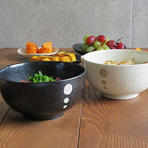 East Tableware: Polka Dot Okonomiyaki Donburi (Large) Set of 2, Japanese Style, Ramen Bowl, Large Bowl, Noodle Bowl