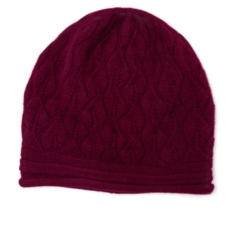 Kangsai Ni Women's 100% Cashmere Cable Knit Beanie - Warm, Fashionable, Versatile Solid Color Hat