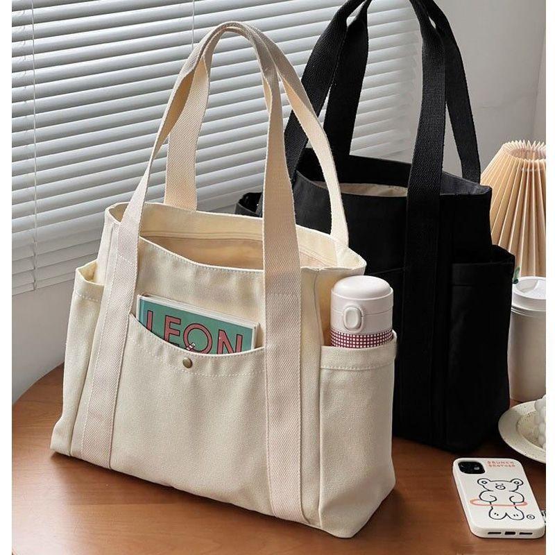 Large Capacity Canvas Tote Bags for Work Commuting Carrying Bag College Style Student Outfit Book Shoulder Bag