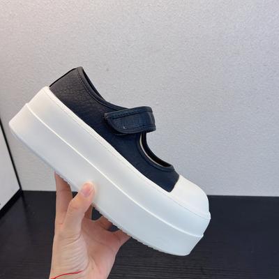 Version coréenne de chaussures compensées à plateforme Velcro pour femmes 2025 nouvelles chaussures de marée Mary Jane décontractées à semelle ultra-légère chaussures de skate