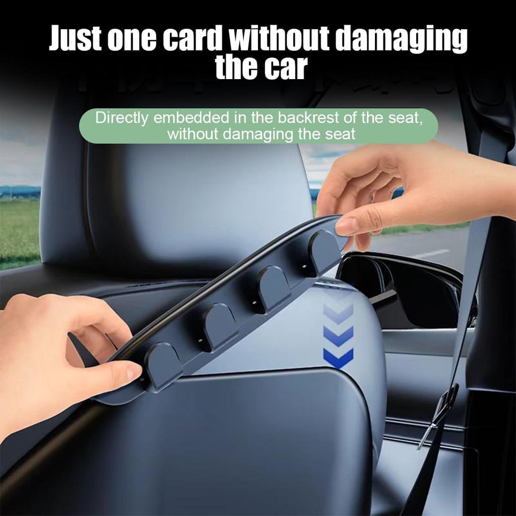 Car Seat Back Hooks, 2PCS Vehicle Headrest Organizer Hanger for Purses Bags Backpack, Multifunctional Auto Interior Accessories, Compatible with